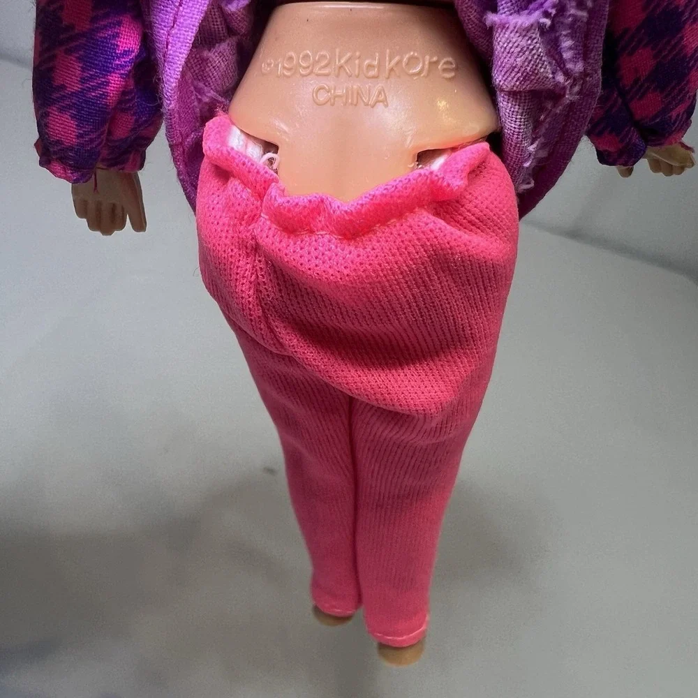 1992 Vintage Kid Kore Girl's Club Doll in Pink Blue Purple Outfit Blond Blue Hat